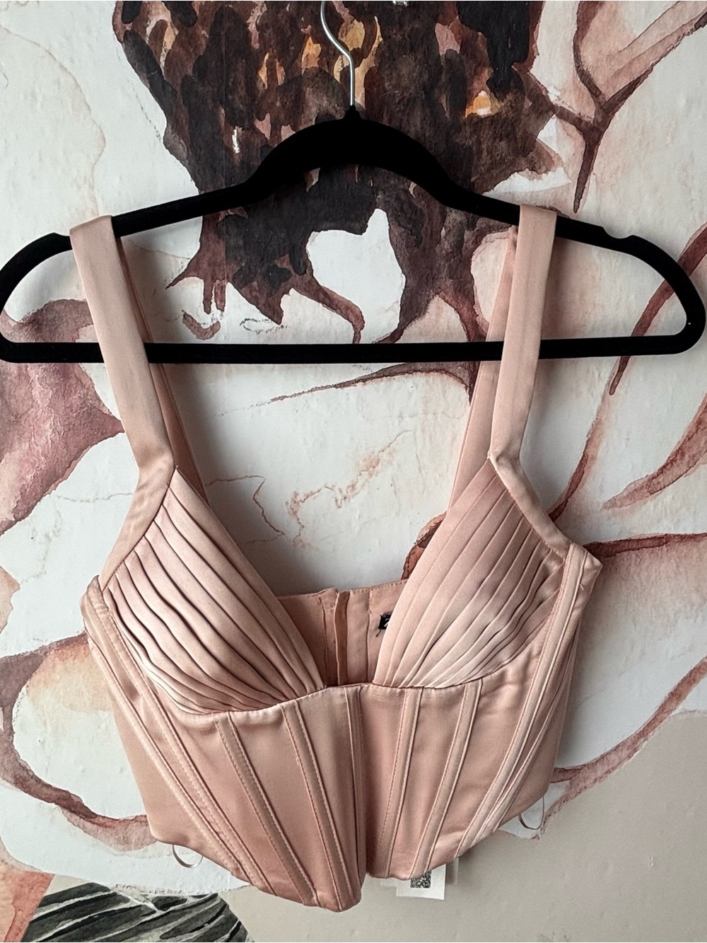 Zara Blush Pink Satin Corset Bralette